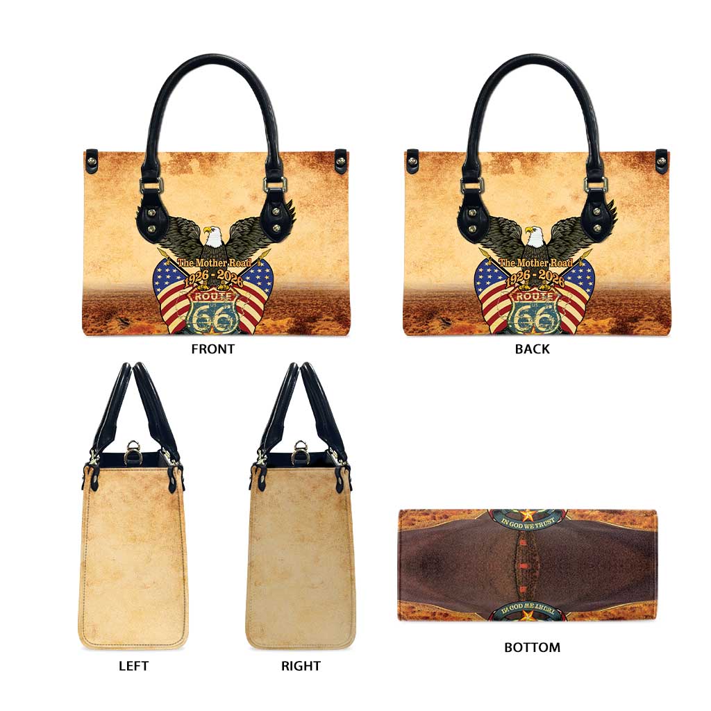 Route 66 Highway United States Leather Bag Mother Road Happy 100th Anniversary Proud - Wonder Print Shop