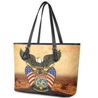 Route 66 Highway United States Leather Tote Bag Mother Road Happy 100th Anniversary Proud - Wonder Print Shop