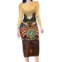 Route 66 Highway United States Long Sleeve Bodycon Dress Mother Road Happy 100th Anniversary Proud - Wonder Print Shop