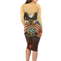 Route 66 Highway United States Long Sleeve Bodycon Dress Mother Road Happy 100th Anniversary Proud - Wonder Print Shop