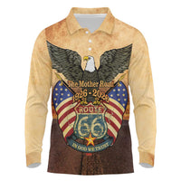 Route 66 Highway United States Long Sleeve Polo Shirt Mother Road Happy 100th Anniversary Proud - Wonder Print Shop