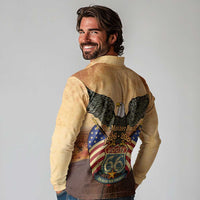 Route 66 Highway United States Long Sleeve Polo Shirt Mother Road Happy 100th Anniversary Proud - Wonder Print Shop