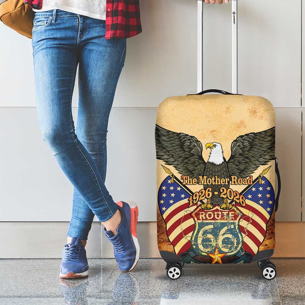Route 66 Highway United States Luggage Cover Mother Road Happy 100th Anniversary Proud - Wonder Print Shop