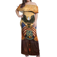 Route 66 Highway United States Off Shoulder Maxi Dress Mother Road Happy 100th Anniversary Proud - Wonder Print Shop