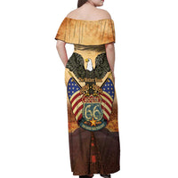 Route 66 Highway United States Off Shoulder Maxi Dress Mother Road Happy 100th Anniversary Proud - Wonder Print Shop