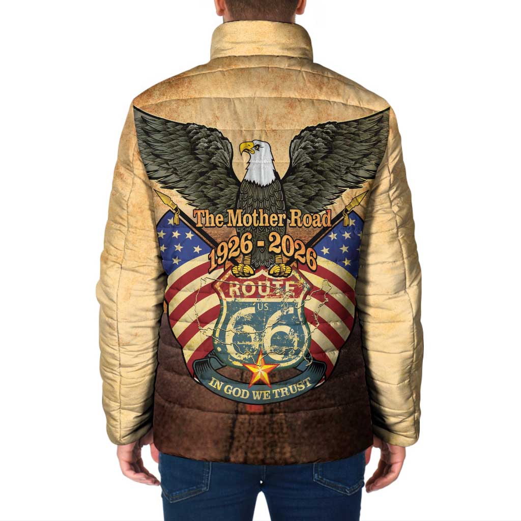 Route 66 Highway United States Padded Jacket Mother Road Happy 100th Anniversary Proud - Wonder Print Shop