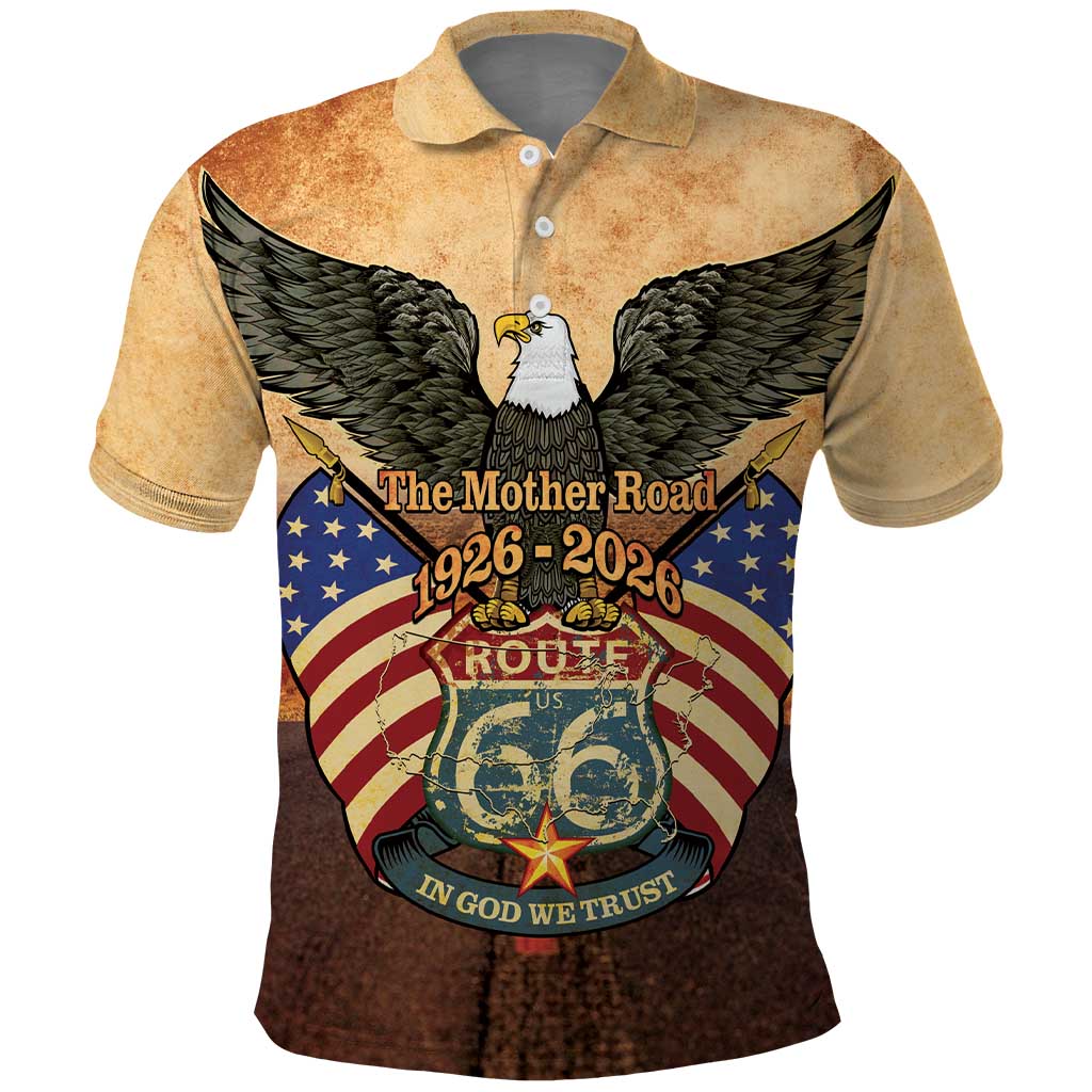 Route 66 Highway United States Polo Shirt Mother Road Happy 100th Anniversary Proud - Wonder Print Shop