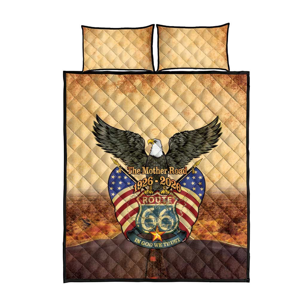Route 66 Highway United States Quilt Bed Set Mother Road Happy 100th Anniversary Proud - Wonder Print Shop