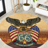 Route 66 Highway United States Round Carpet Mother Road Happy 100th Anniversary Proud - Wonder Print Shop