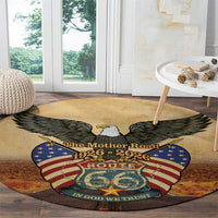 Route 66 Highway United States Round Carpet Mother Road Happy 100th Anniversary Proud - Wonder Print Shop