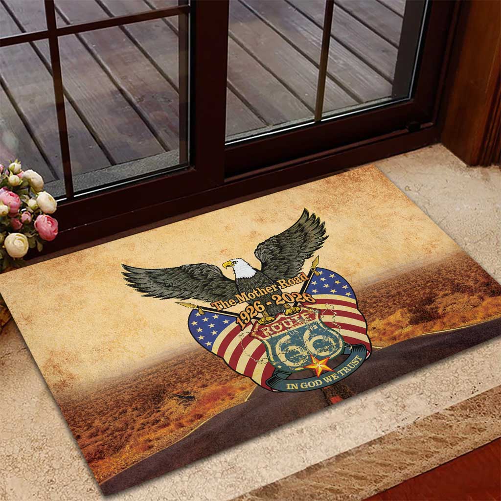 Route 66 Highway United States Rubber Doormat Mother Road Happy 100th Anniversary Proud - Wonder Print Shop
