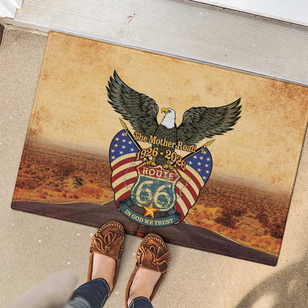 Route 66 Highway United States Rubber Doormat Mother Road Happy 100th Anniversary Proud - Wonder Print Shop