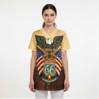 Route 66 Highway United States Scrub Top Mother Road Happy 100th Anniversary Proud - Wonder Print Shop