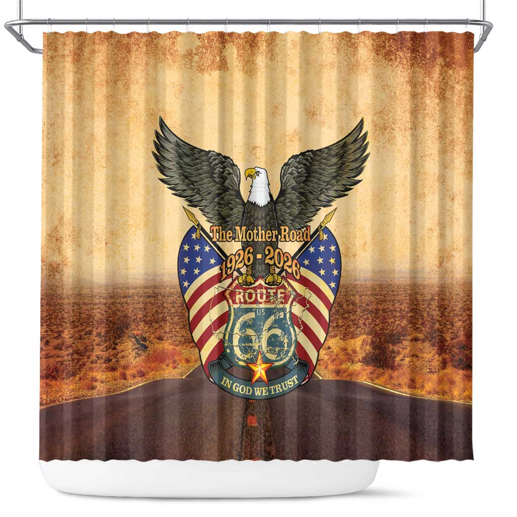 Route 66 Highway United States Shower Curtain Mother Road Happy 100th Anniversary Proud - Wonder Print Shop