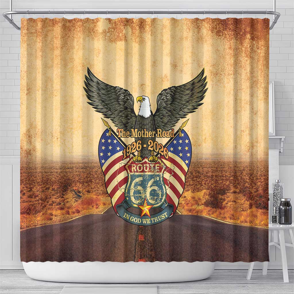 Route 66 Highway United States Shower Curtain Mother Road Happy 100th Anniversary Proud - Wonder Print Shop