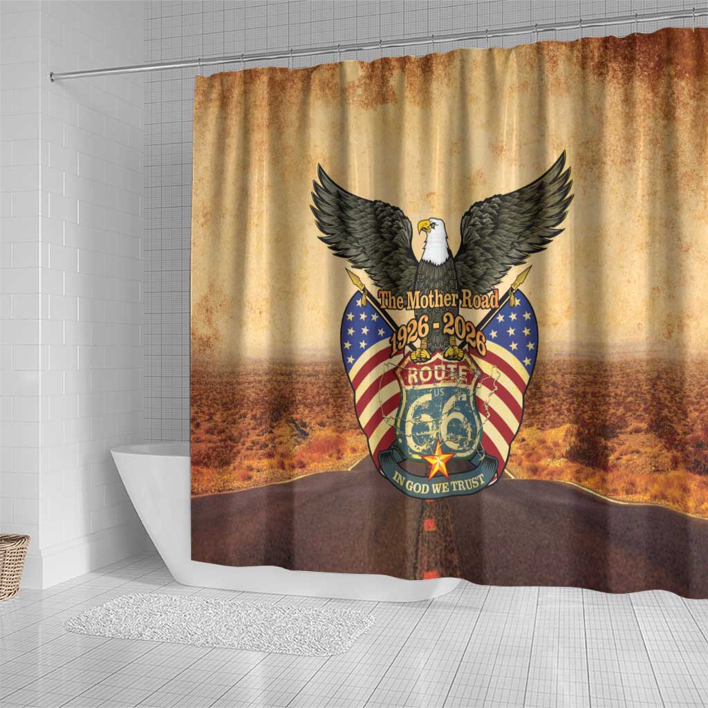 Route 66 Highway United States Shower Curtain Mother Road Happy 100th Anniversary Proud - Wonder Print Shop