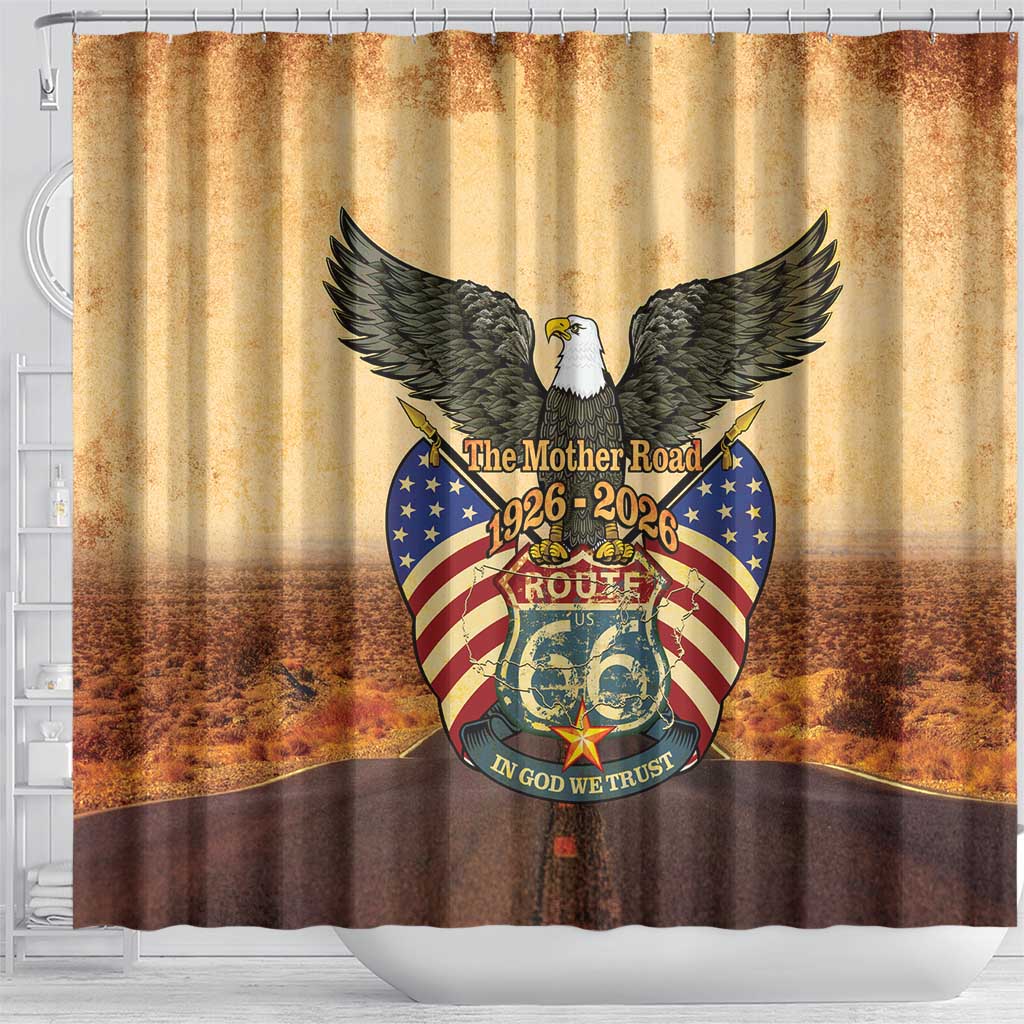 Route 66 Highway United States Shower Curtain Mother Road Happy 100th Anniversary Proud - Wonder Print Shop