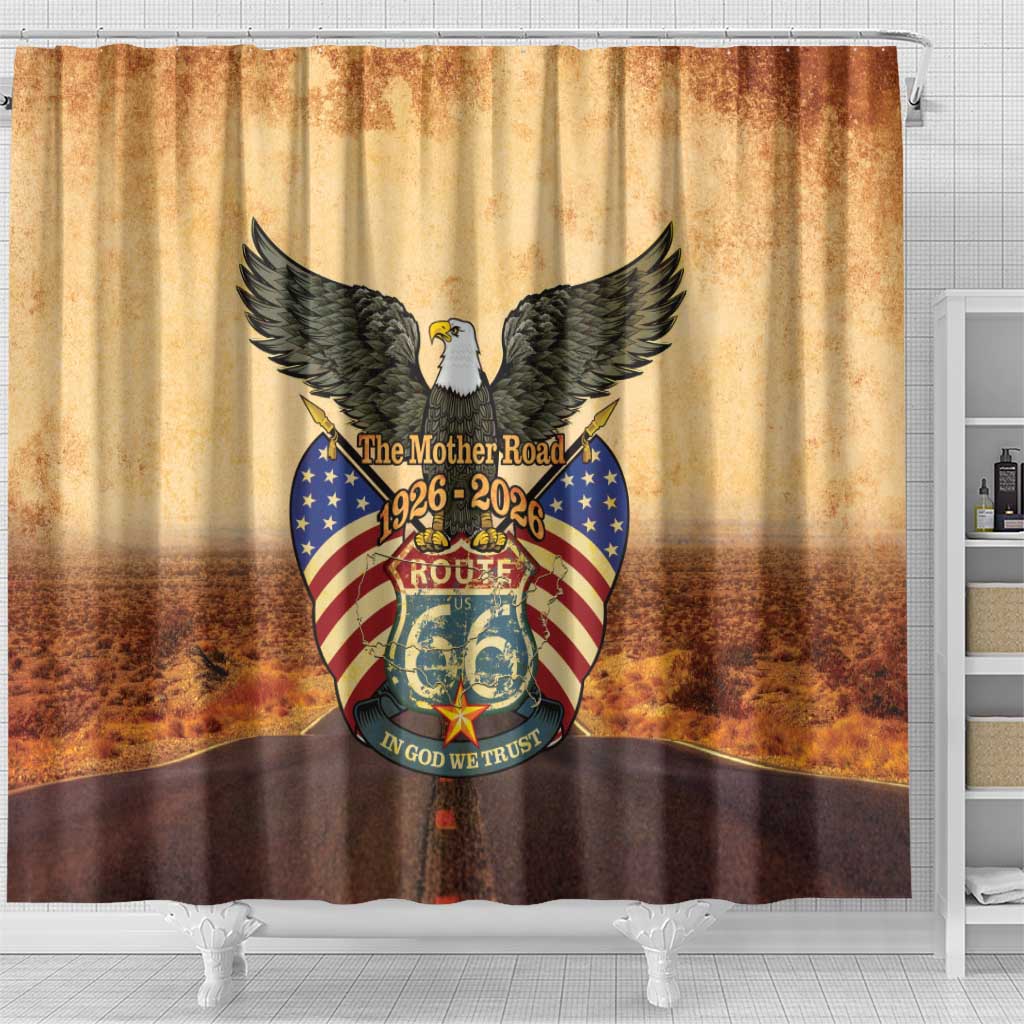 Route 66 Highway United States Shower Curtain Mother Road Happy 100th Anniversary Proud - Wonder Print Shop