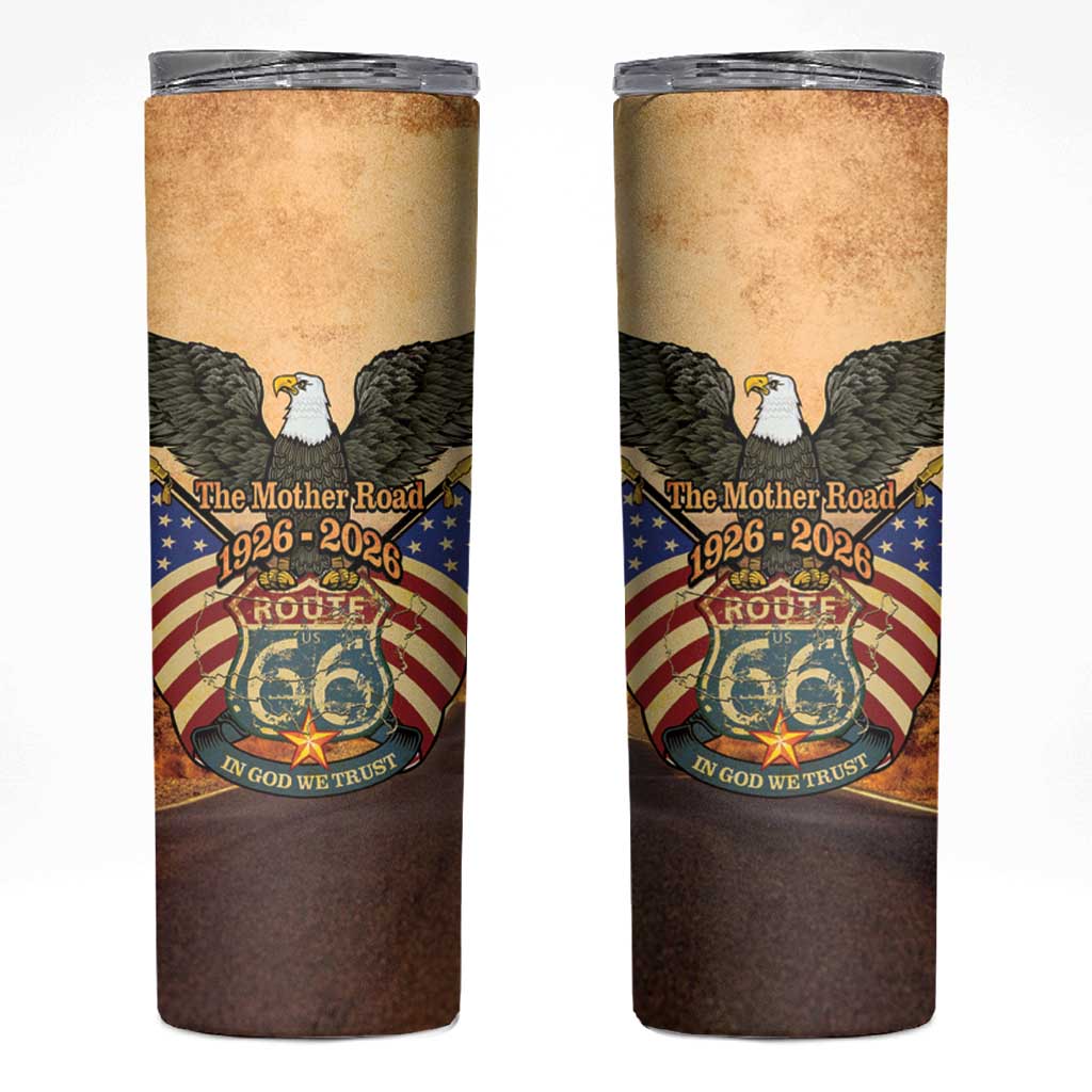 Route 66 Highway United States Skinny Tumbler Mother Road Happy 100th Anniversary Proud - Wonder Print Shop