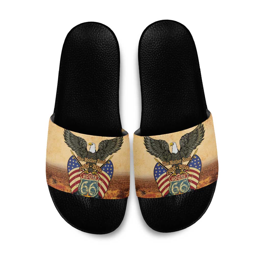 Route 66 Highway United States Slide Sandals Mother Road Happy 100th Anniversary Proud - Wonder Print Shop