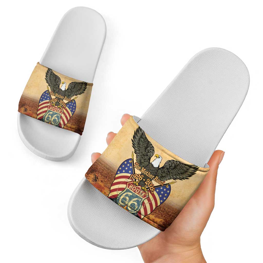 Route 66 Highway United States Slide Sandals Mother Road Happy 100th Anniversary Proud - Wonder Print Shop