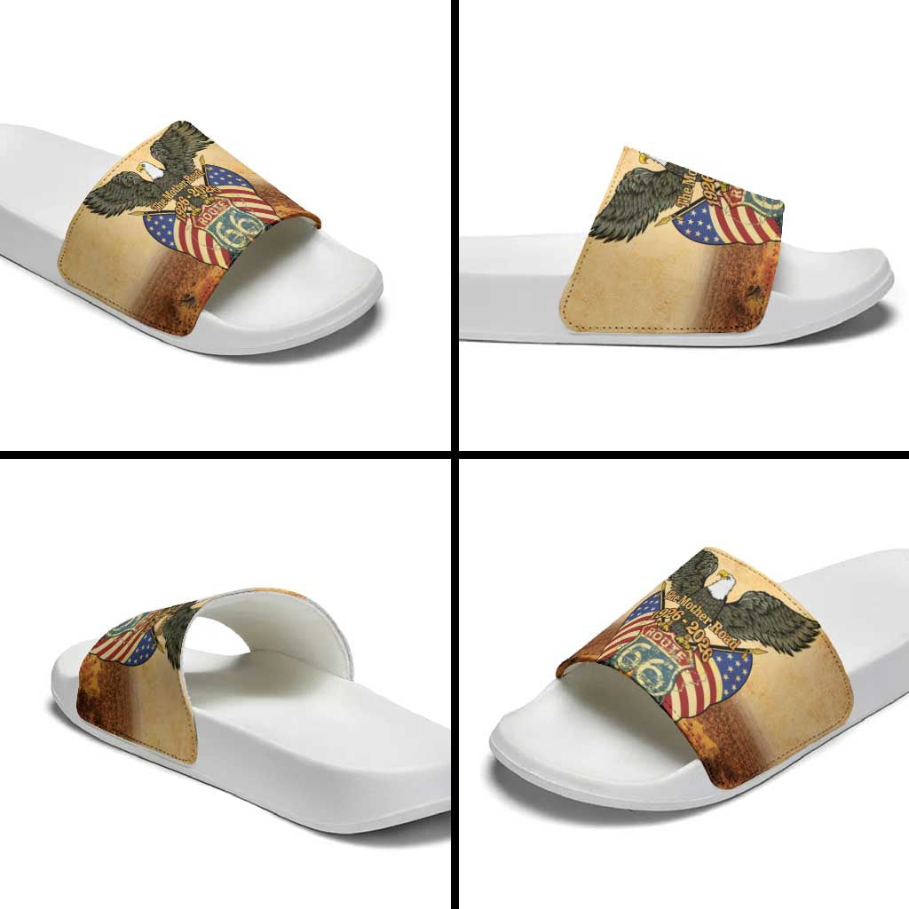 Route 66 Highway United States Slide Sandals Mother Road Happy 100th Anniversary Proud - Wonder Print Shop