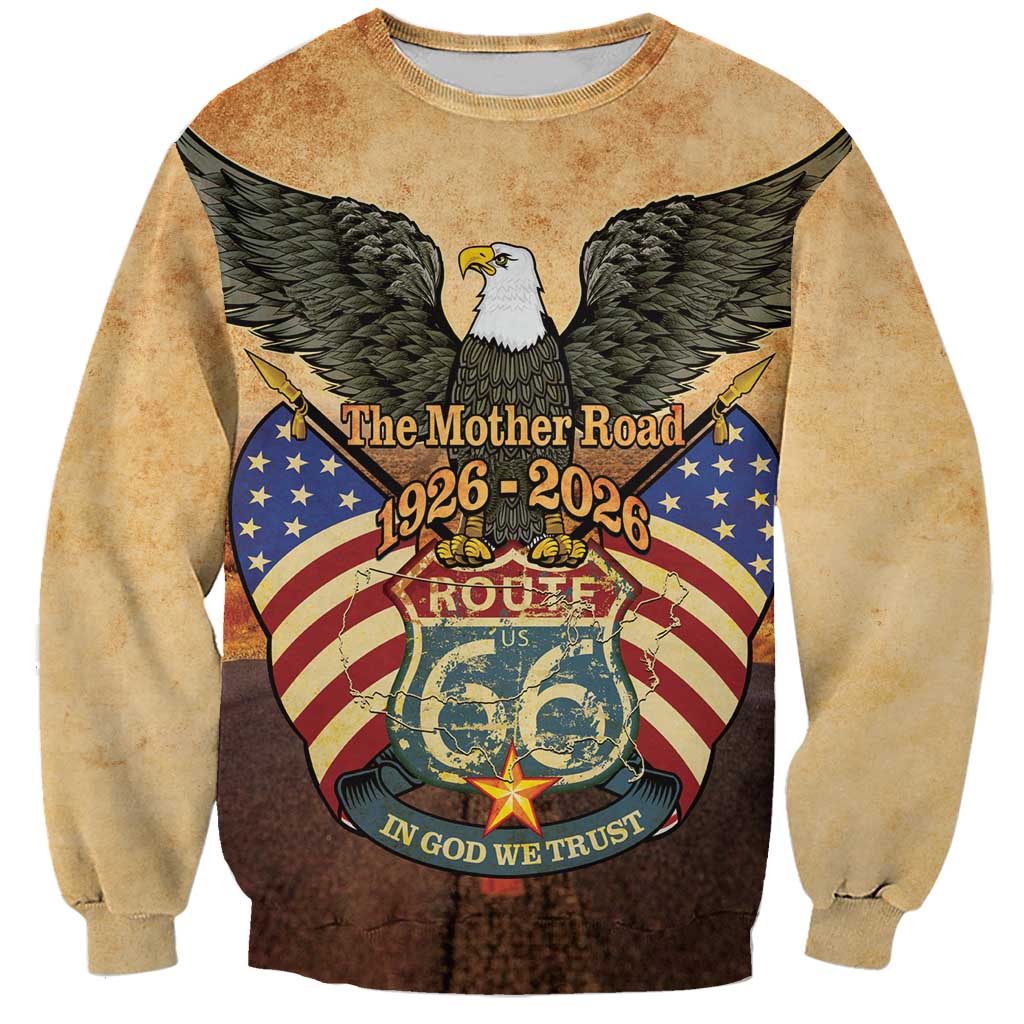 Route 66 Highway United States Sweatshirt Mother Road Happy 100th Anniversary Proud - Wonder Print Shop