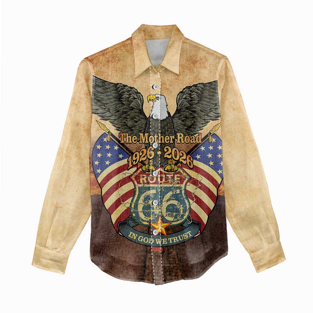 Route 66 Highway United States Women Casual Shirt Mother Road Happy 100th Anniversary Proud - Wonder Print Shop