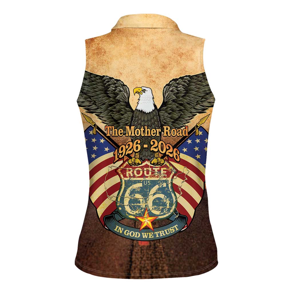Route 66 Highway United States Women Sleeveless Polo Shirt Mother Road Happy 100th Anniversary Proud - Wonder Print Shop