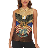 Route 66 Highway United States Women Sleeveless Polo Shirt Mother Road Happy 100th Anniversary Proud - Wonder Print Shop