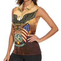 Route 66 Highway United States Women Sleeveless Polo Shirt Mother Road Happy 100th Anniversary Proud - Wonder Print Shop