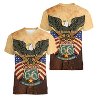 Route 66 Highway United States Women V-Neck T-Shirt Mother Road Happy 100th Anniversary Proud - Wonder Print Shop