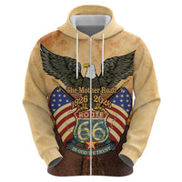Route 66 Highway United States Zip Hoodie Mother Road Happy 100th Anniversary Proud - Wonder Print Shop