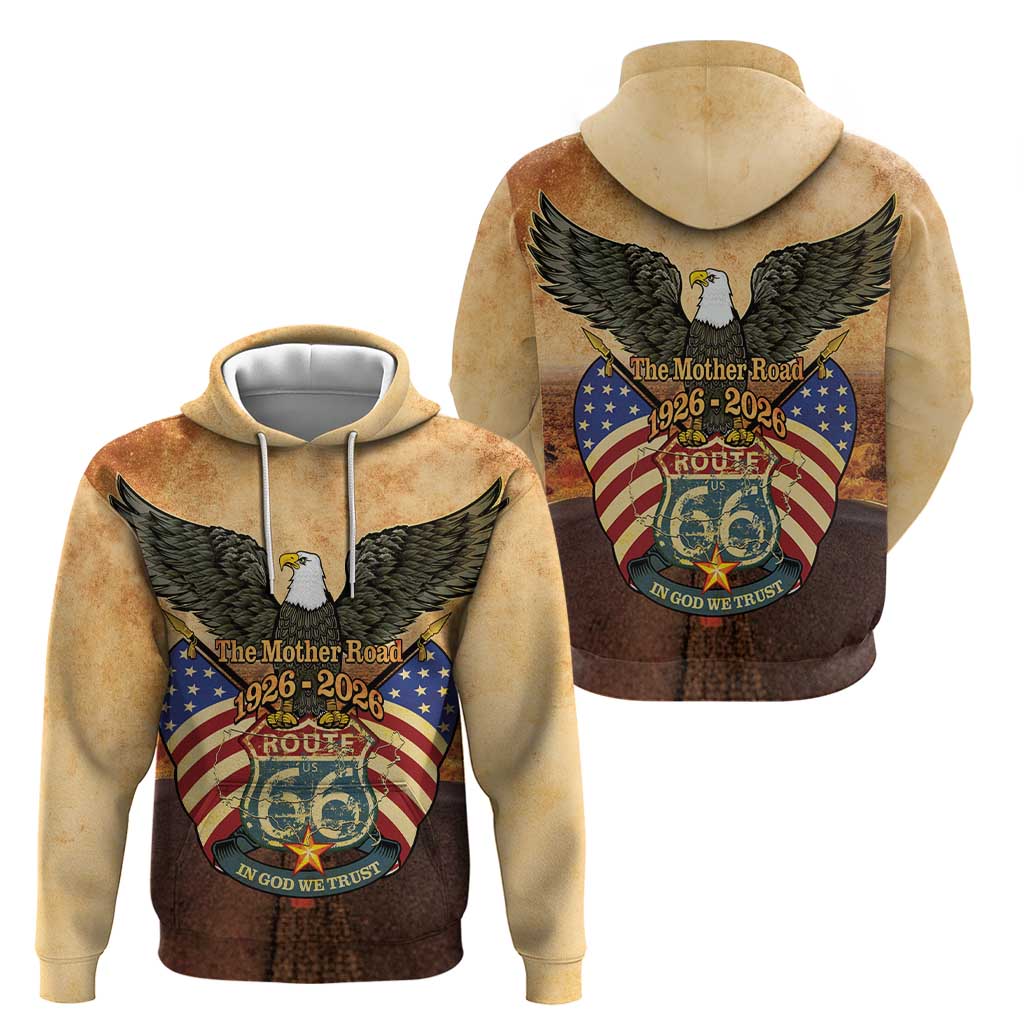 Route 66 Highway United States Zip Hoodie Mother Road Happy 100th Anniversary Proud - Wonder Print Shop