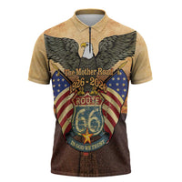 Route 66 Highway United States Zipper Polo Shirt Mother Road Happy 100th Anniversary Proud - Wonder Print Shop