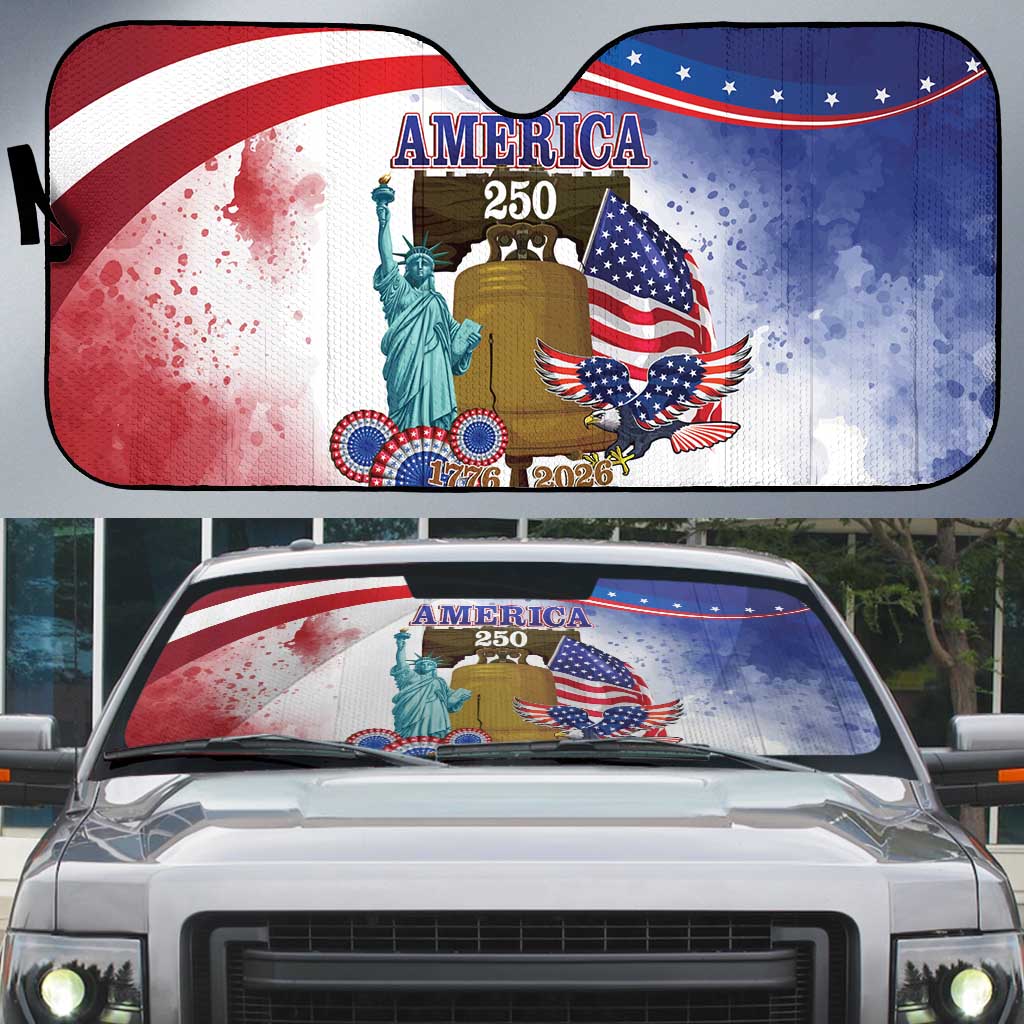 United States 4th Of July Auto Sun Shade 250th Anniversary Liberty Bell - Wonder Print Shop