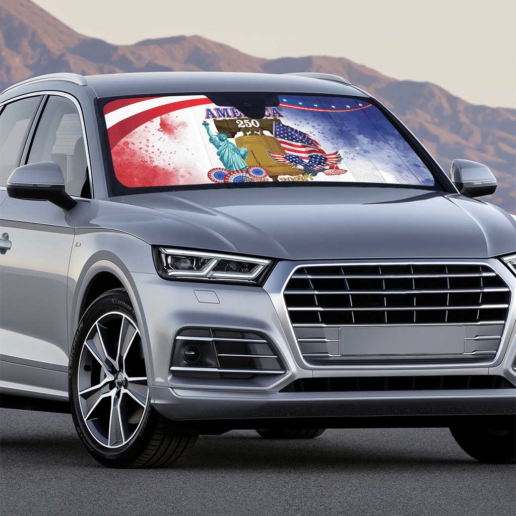 United States 4th Of July Auto Sun Shade 250th Anniversary Liberty Bell - Wonder Print Shop