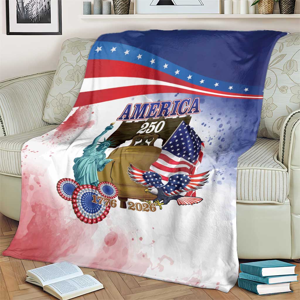United States 4th Of July Blanket 250th Anniversary Liberty Bell - Wonder Print Shop