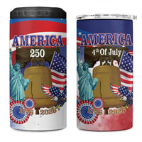 United States 4th Of July 4 in 1 Can Cooler Tumbler 250th Anniversary Liberty Bell - Wonder Print Shop