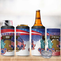United States 4th Of July 4 in 1 Can Cooler Tumbler 250th Anniversary Liberty Bell - Wonder Print Shop