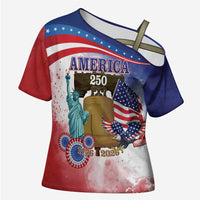 United States 4th Of July Cross Shoulder Shirt 250th Anniversary Liberty Bell - Wonder Print Shop