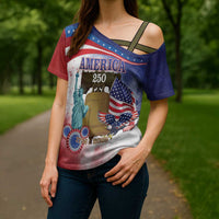 United States 4th Of July Cross Shoulder Shirt 250th Anniversary Liberty Bell - Wonder Print Shop