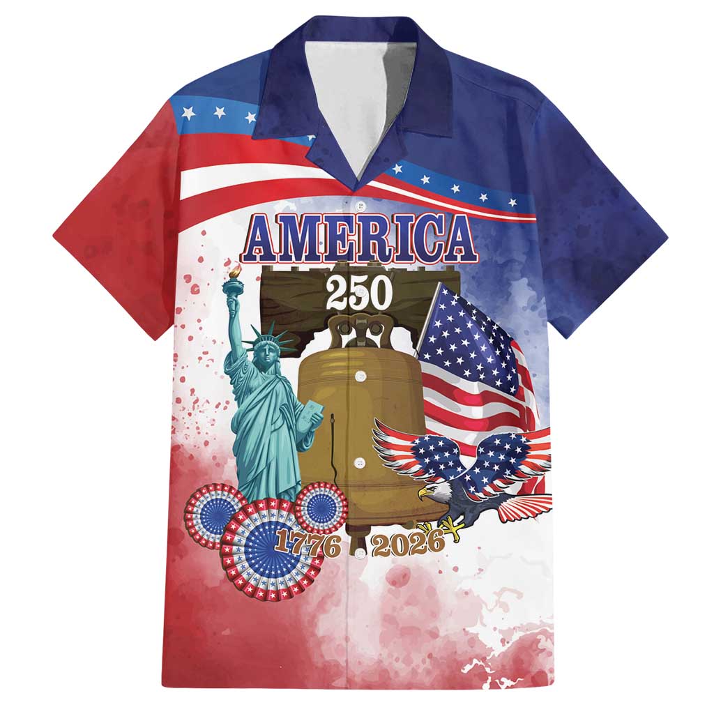 United States 4th Of July Family Matching Off Shoulder Short Dress and Hawaiian Shirt 250th Anniversary Liberty Bell - Wonder Print Shop