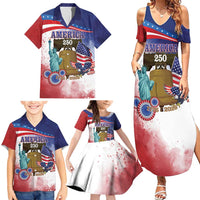 United States 4th Of July Family Matching Summer Maxi Dress and Hawaiian Shirt 250th Anniversary Liberty Bell - Wonder Print Shop