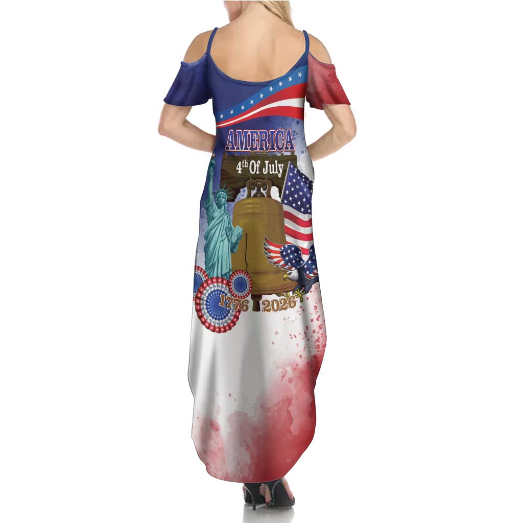 United States 4th Of July Family Matching Summer Maxi Dress and Hawaiian Shirt 250th Anniversary Liberty Bell - Wonder Print Shop