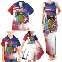United States 4th Of July Family Matching Tank Maxi Dress and Hawaiian Shirt 250th Anniversary Liberty Bell - Wonder Print Shop