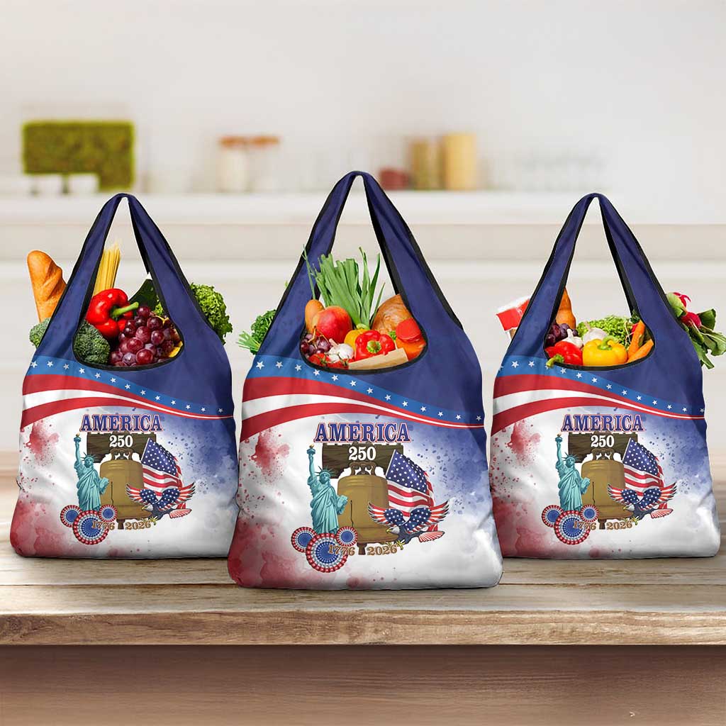 United States 4th Of July Grocery Bag 250th Anniversary Liberty Bell - Wonder Print Shop