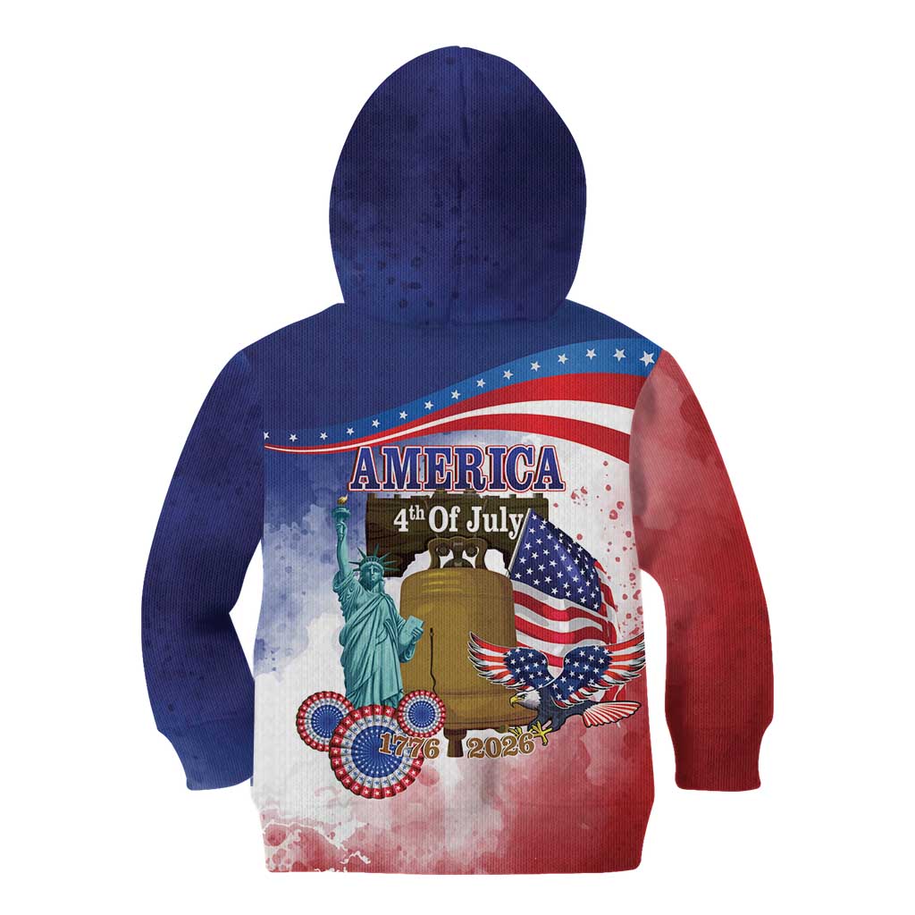 United States 4th Of July Kid Hoodie 250th Anniversary Liberty Bell - Wonder Print Shop