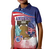 United States 4th Of July Kid Polo Shirt 250th Anniversary Liberty Bell - Wonder Print Shop
