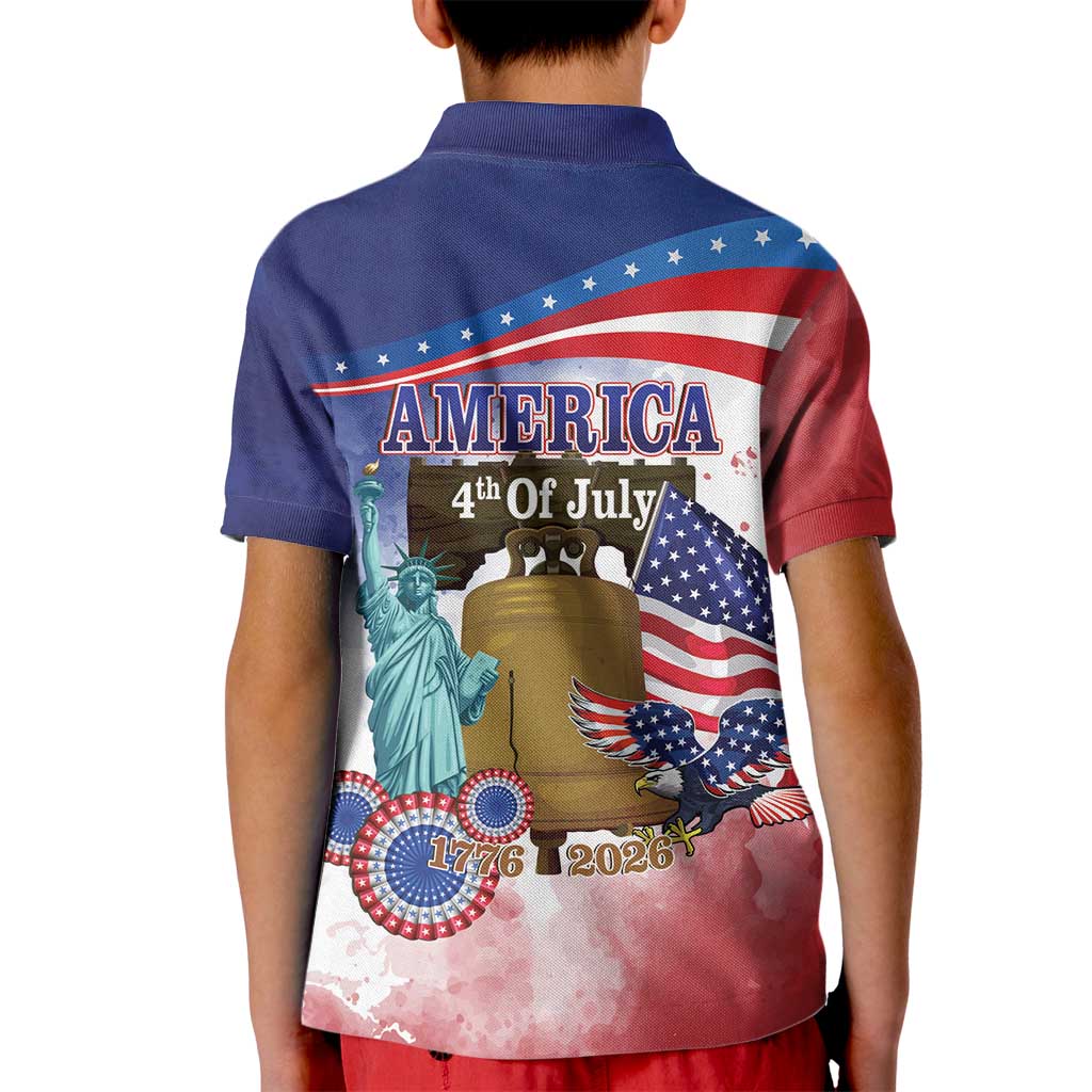 United States 4th Of July Kid Polo Shirt 250th Anniversary Liberty Bell - Wonder Print Shop